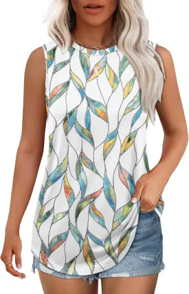 WEESO Womens Tank Tops Basic Casual Summer Trendy Crewneck Sleeveless Shirts Tops