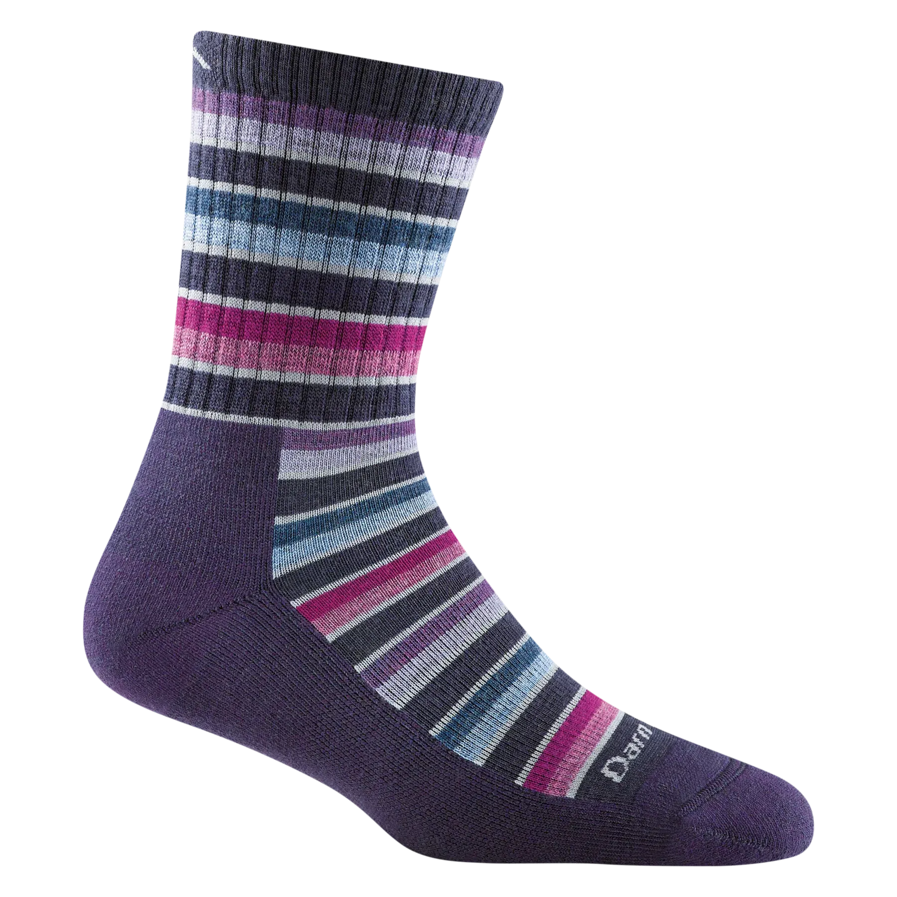 Women's Decade Stripe Micro Crew Midweight Hiking Sock - Blackberry