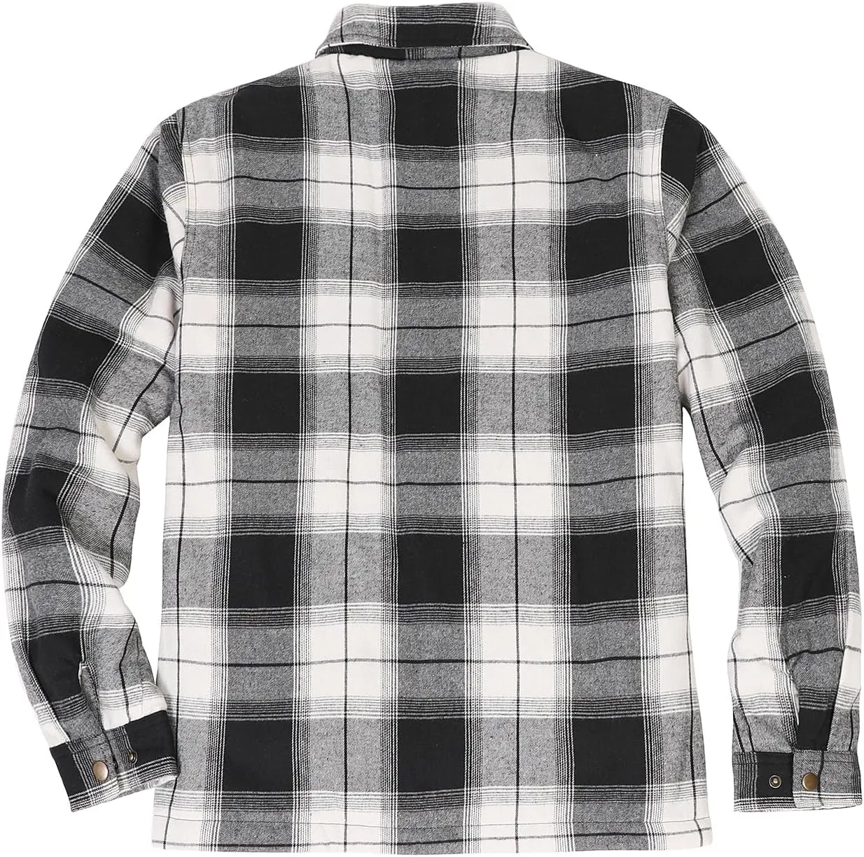 ZENTHACE Men's Sherpa Lined Full Zip Plaid Flannel Jacket Shirt,Brushed Cozy Outdoor Work Shacket Jackets