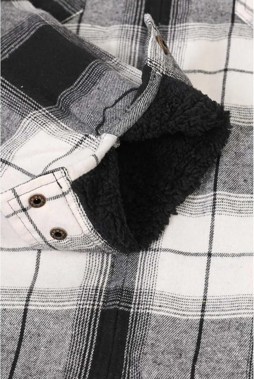 ZENTHACE Men's Sherpa Lined Full Zip Plaid Flannel Jacket Shirt,Brushed Cozy Outdoor Work Shacket Jackets